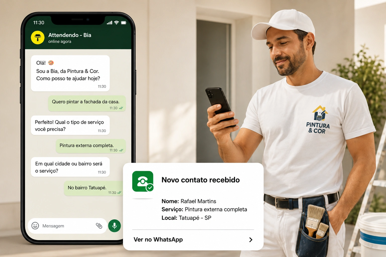 Exemplo de atendimento para empresa de pintura